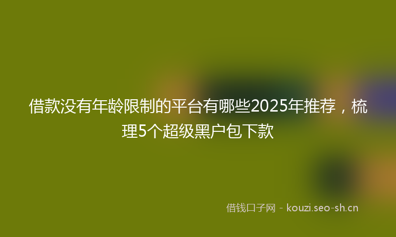 借款没有年龄限制的平台有哪些2025年推荐，梳理5个超级黑户包下款