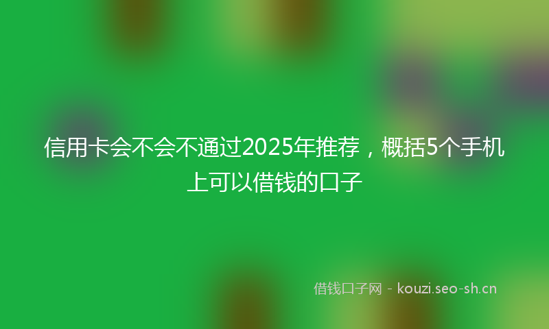 信用卡会不会不通过2025年推荐，概括5个手机上可以借钱的口子