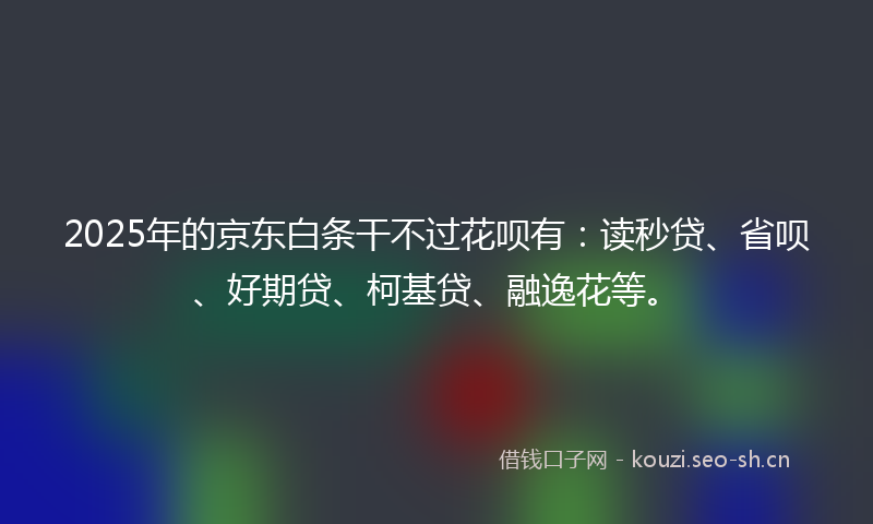 2025年的京东白条干不过花呗有：读秒贷、省呗、好期贷、柯基贷、融逸花等。