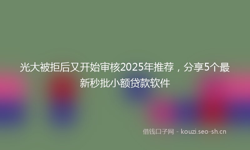 光大被拒后又开始审核2025年推荐，分享5个最新秒批小额贷款软件