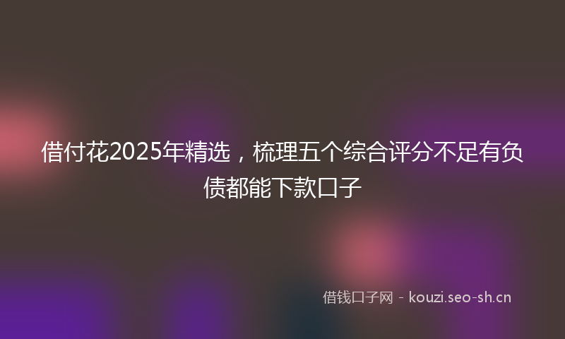 借付花2025年精选，梳理五个综合评分不足有负债都能下款口子