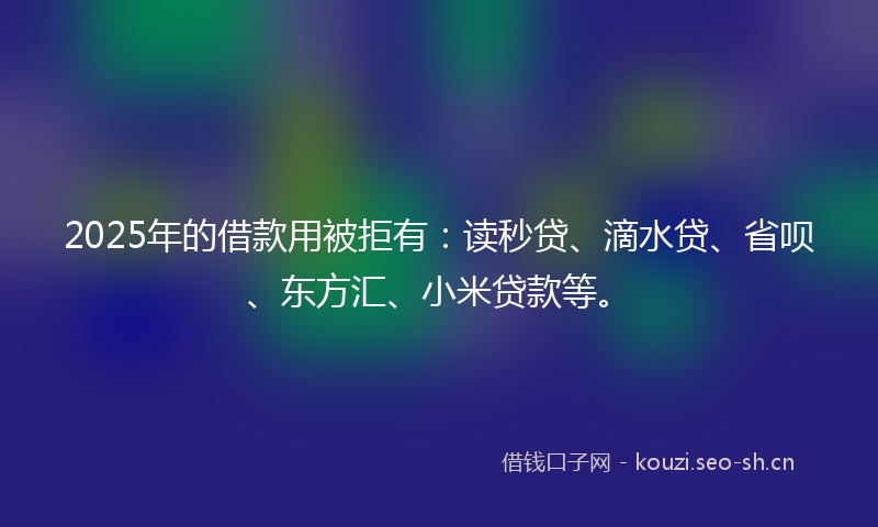 2025年的借款用被拒有：读秒贷、滴水贷、省呗、东方汇、小米贷款等。