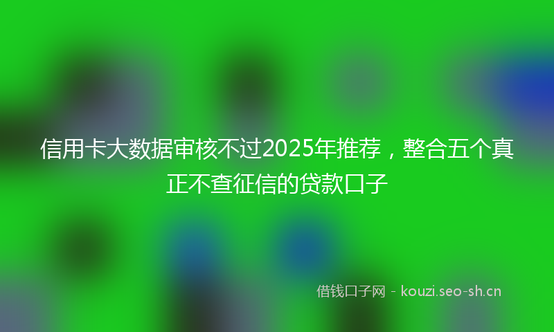 信用卡大数据审核不过2025年推荐，整合五个真正不查征信的贷款口子