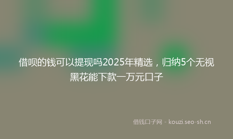 借呗的钱可以提现吗2025年精选，归纳5个无视黑花能下款一万元口子