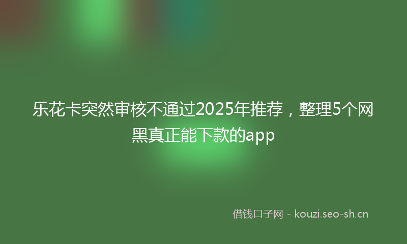 乐花卡突然审核不通过2025年推荐，整理5个网黑真正能下款的app