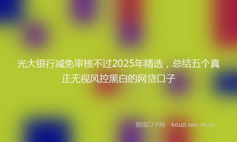 光大银行减免审核不过2025年精选，总结五个真正无视风控黑白的网贷口子