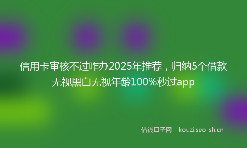 信用卡审核不过咋办2025年推荐，归纳5个借款无视黑白无视年龄100%秒过app