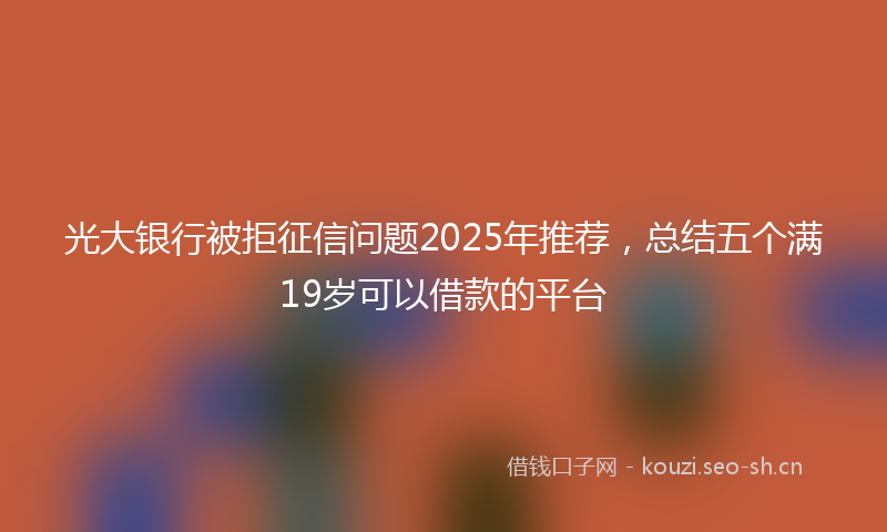 光大银行被拒征信问题2025年推荐，总结五个满19岁可以借款的平台