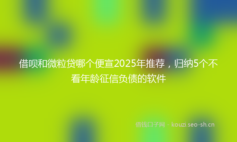 借呗和微粒贷哪个便宣2025年推荐,归纳5个不看年龄征信负债的软件