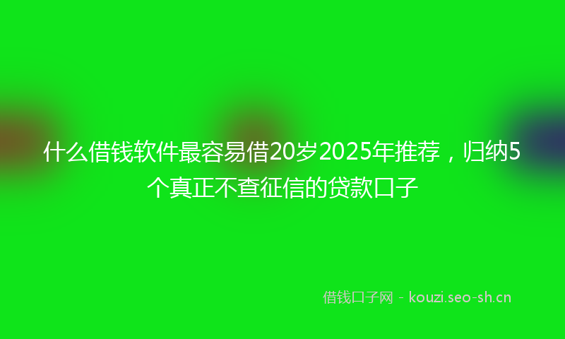 什么借钱软件最容易借20岁2025年推荐，归纳5个真正不查征信的贷款口子
