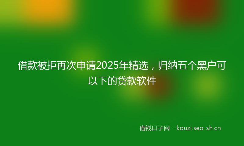 借款被拒再次申请2025年精选，归纳五个黑户可以下的贷款软件