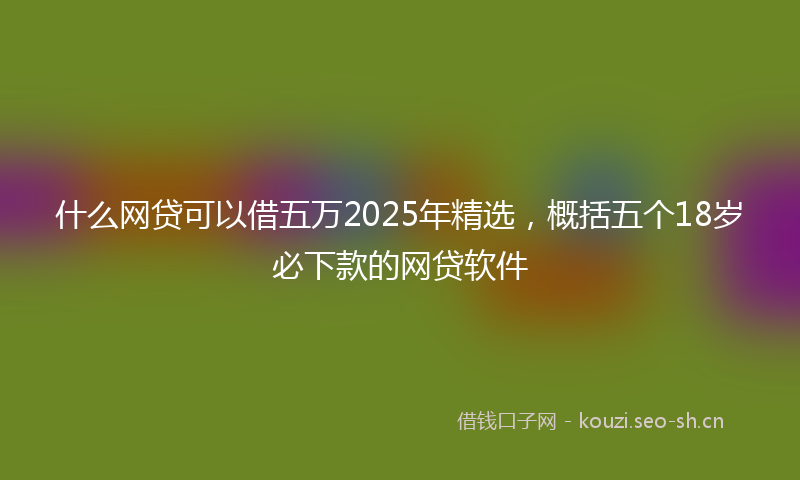 什么网贷可以借五万2025年精选，概括五个18岁必下款的网贷软件