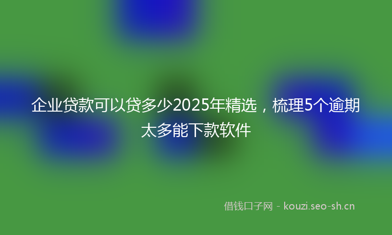 企业贷款可以贷多少2025年精选，梳理5个逾期太多能下款软件