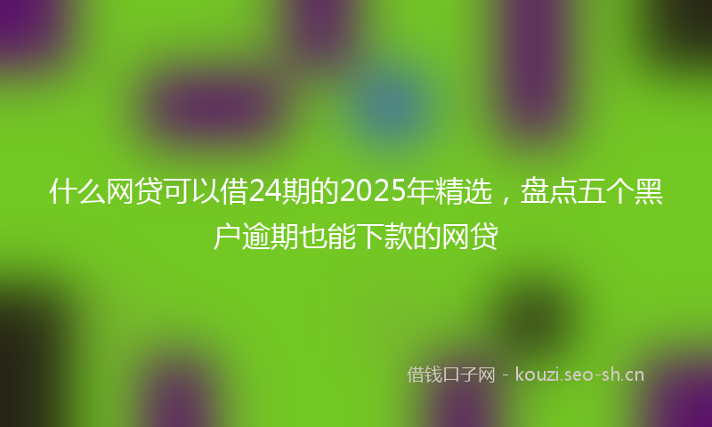 什么网贷可以借24期的2025年精选，盘点五个黑户逾期也能下款的网贷