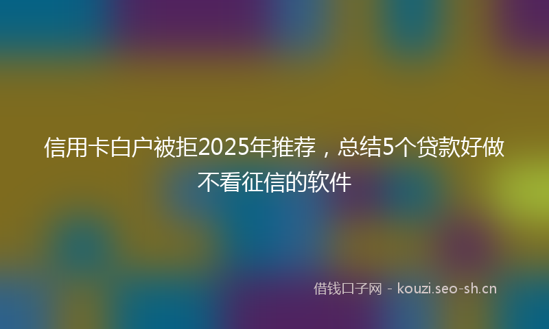 信用卡白户被拒2025年推荐，总结5个贷款好做不看征信的软件