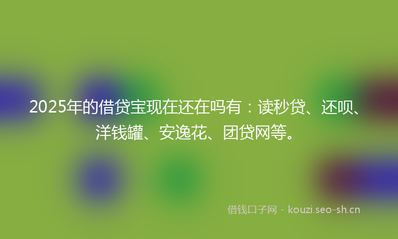 2025年的借贷宝现在还在吗有：读秒贷、还呗、洋钱罐、安逸花、团贷网等。