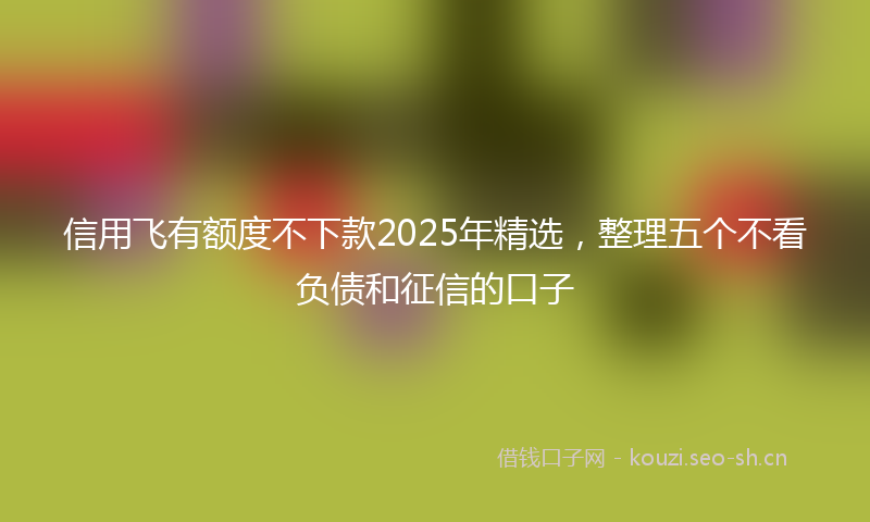 信用飞有额度不下款2025年精选，整理五个不看负债和征信的口子