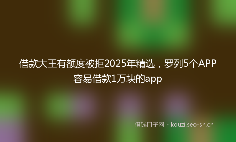借款大王有额度被拒2025年精选,罗列5个APP容易借款1万块的app