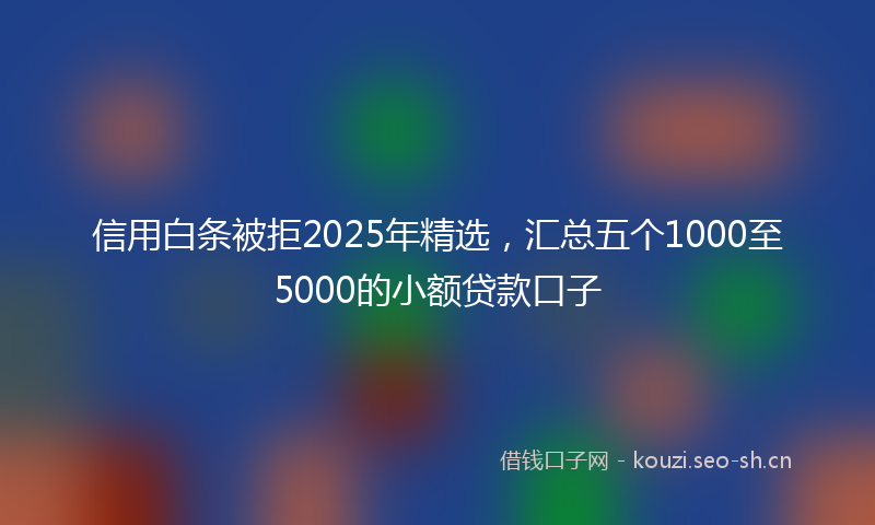 信用白条被拒2025年精选，汇总五个1000至5000的小额贷款口子
