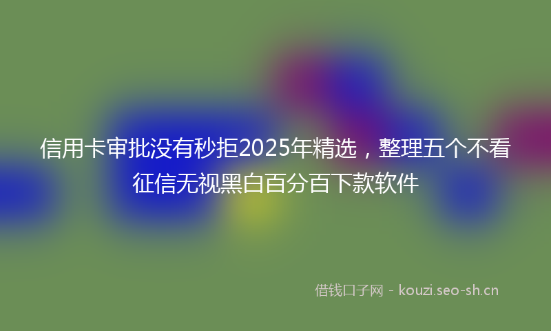 信用卡审批没有秒拒2025年精选，整理五个不看征信无视黑白百分百下款软件