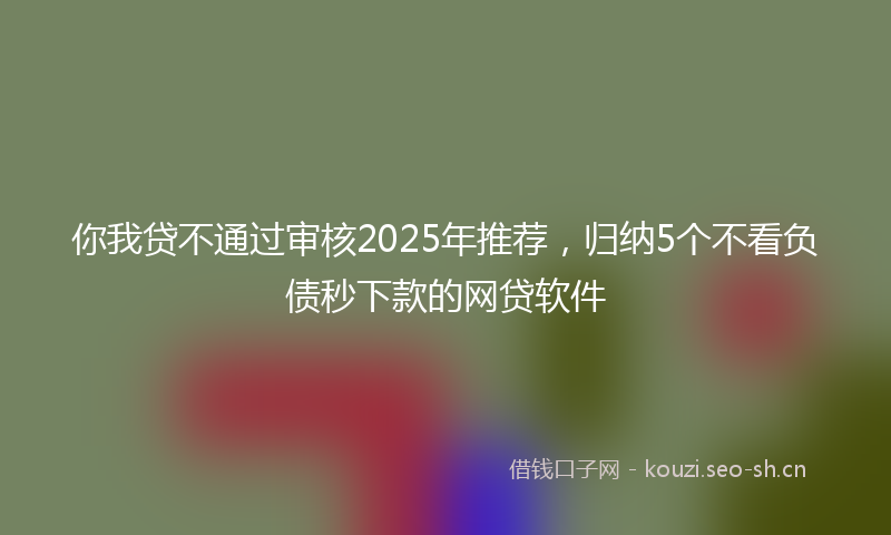 你我贷不通过审核2025年推荐，归纳5个不看负债秒下款的网贷软件