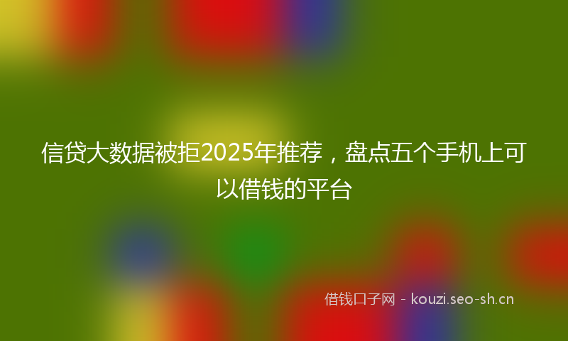 信贷大数据被拒2025年推荐，盘点五个手机上可以借钱的平台