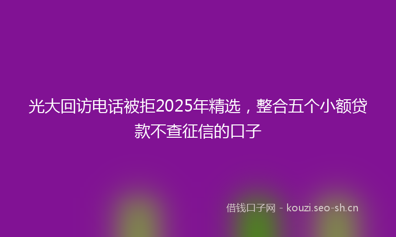 光大回访电话被拒2025年精选，整合五个小额贷款不查征信的口子