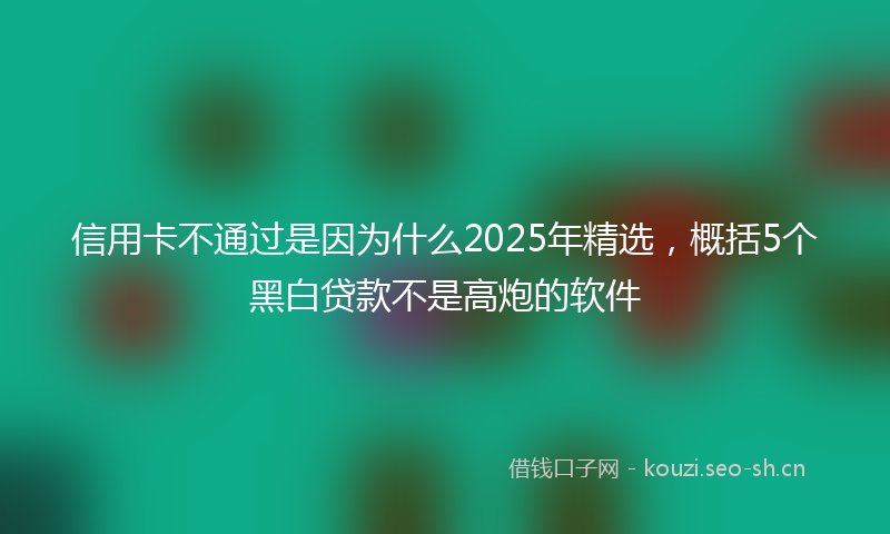 信用卡不通过是因为什么2025年精选，概括5个黑白贷款不是高炮的软件