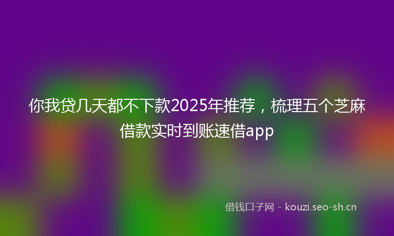 你我贷几天都不下款2025年推荐，梳理五个芝麻借款实时到账速借app