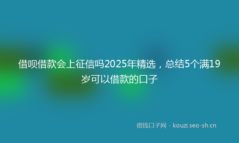借呗借款会上征信吗2025年精选，总结5个满19岁可以借款的口子