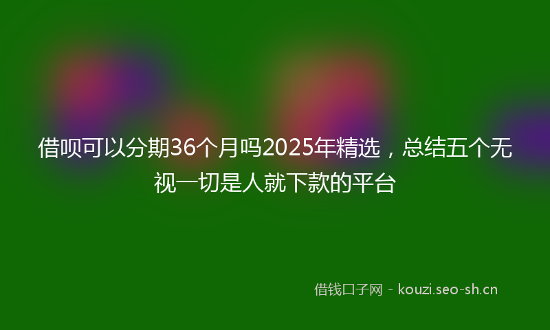 借呗可以分期36个月吗2025年精选，总结五个无视一切是人就下款的平台