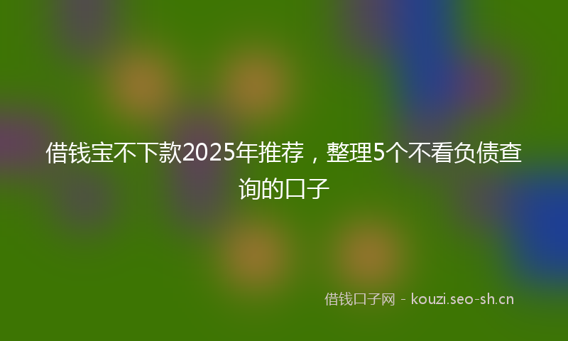 借钱宝不下款2025年推荐，整理5个不看负债查询的口子