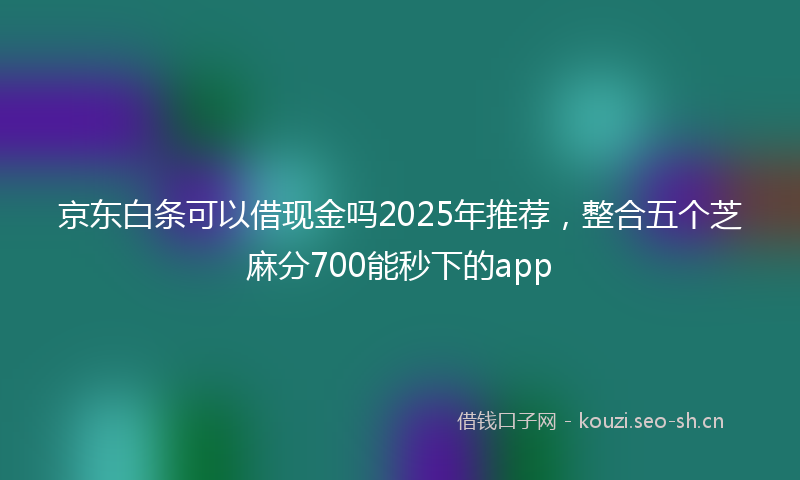 京东白条可以借现金吗2025年推荐，整合五个芝麻分700能秒下的app