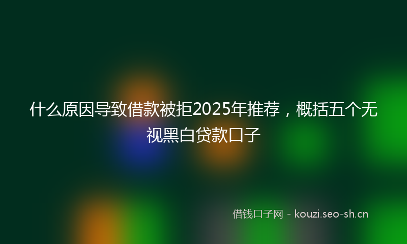 什么原因导致借款被拒2025年推荐，概括五个无视黑白贷款口子