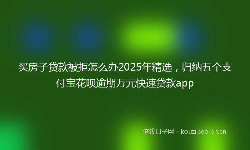买房子贷款被拒怎么办2025年精选，归纳五个支付宝花呗逾期万元快速贷款app