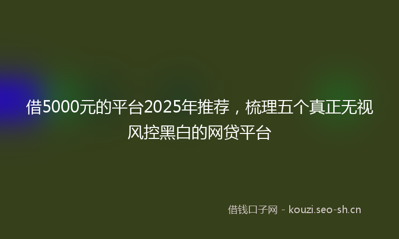 借5000元的平台2025年推荐，梳理五个真正无视风控黑白的网贷平台