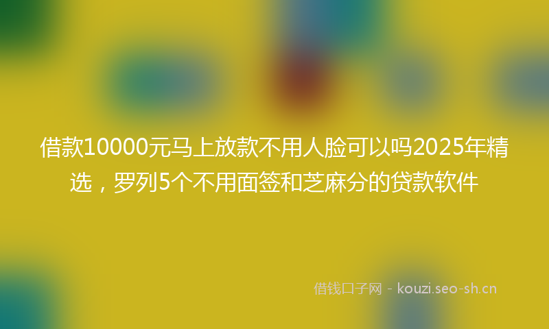 借款10000元马上放款不用人脸可以吗2025年精选，罗列5个不用面签和芝麻分的贷款软件