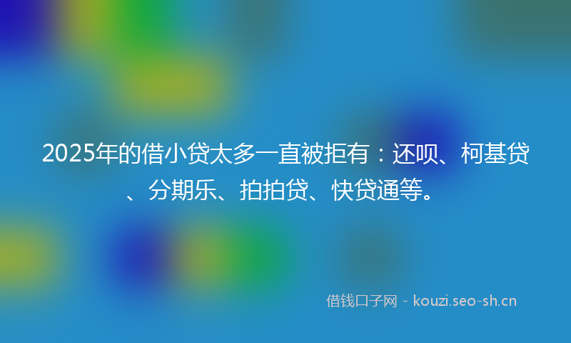 2025年的借小贷太多一直被拒有：还呗、柯基贷、分期乐、拍拍贷、快贷通等。