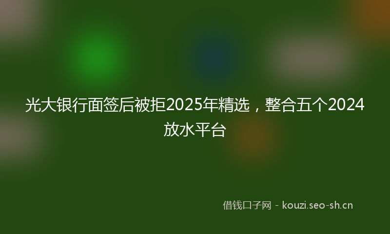 光大银行面签后被拒2025年精选，整合五个2024放水平台