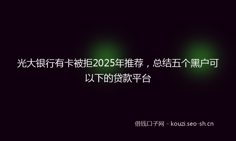 光大银行有卡被拒2025年推荐，总结五个黑户可以下的贷款平台