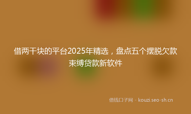 借两干块的平台2025年精选，盘点五个摆脱欠款束缚贷款新软件