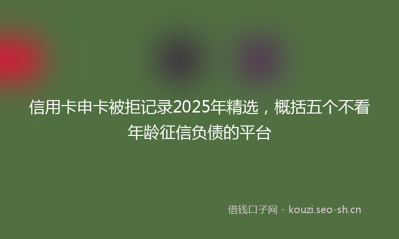 信用卡申卡被拒记录2025年精选，概括五个不看年龄征信负债的平台