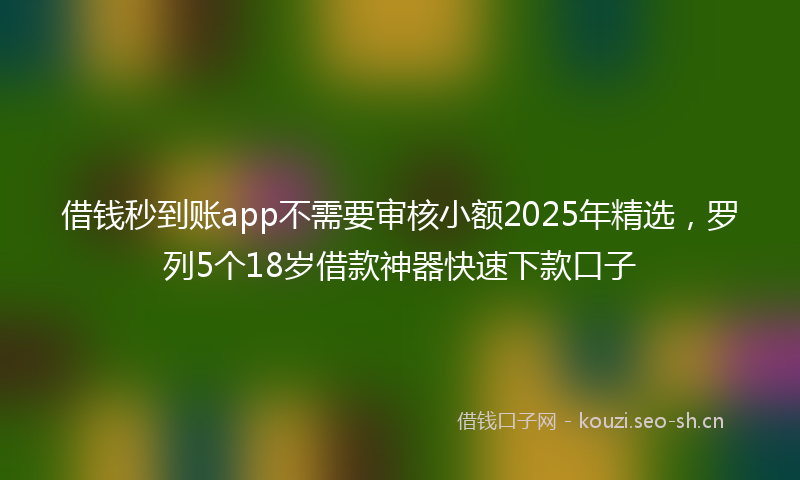 借钱秒到账app不需要审核小额2025年精选，罗列5个18岁借款神器快速下款口子