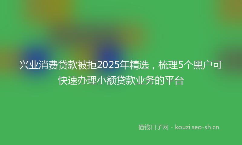 兴业消费贷款被拒2025年精选，梳理5个黑户可快速办理小额贷款业务的平台