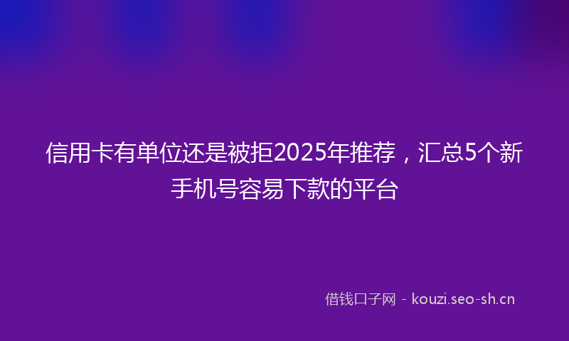 信用卡有单位还是被拒2025年推荐，汇总5个新手机号容易下款的平台