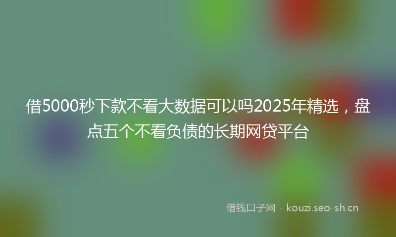 借5000秒下款不看大数据可以吗2025年精选，盘点五个不看负债的长期网贷平台