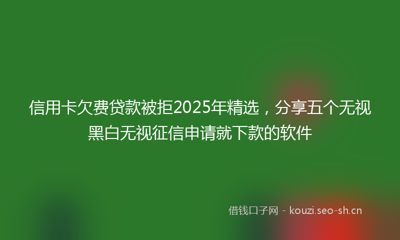 信用卡欠费贷款被拒2025年精选，分享五个无视黑白无视征信申请就下款的软件