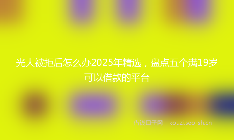 光大被拒后怎么办2025年精选，盘点五个满19岁可以借款的平台