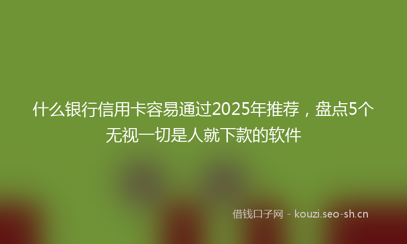 什么银行信用卡容易通过2025年推荐，盘点5个无视一切是人就下款的软件