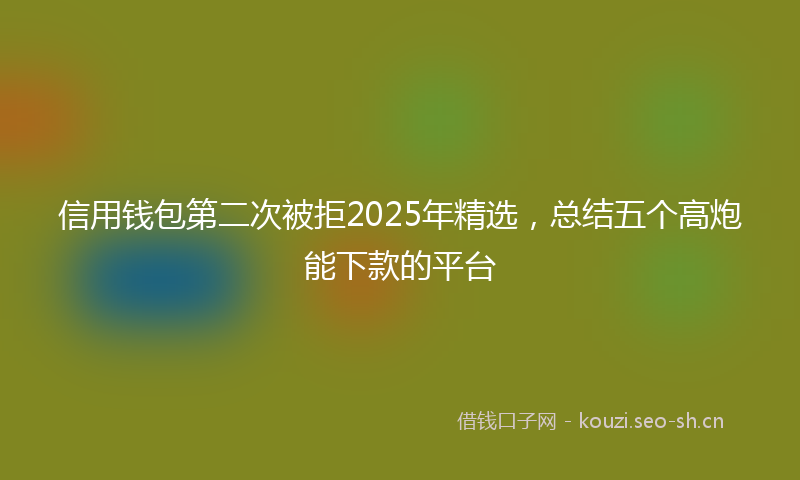信用钱包第二次被拒2025年精选,总结五个高炮能下款的平台